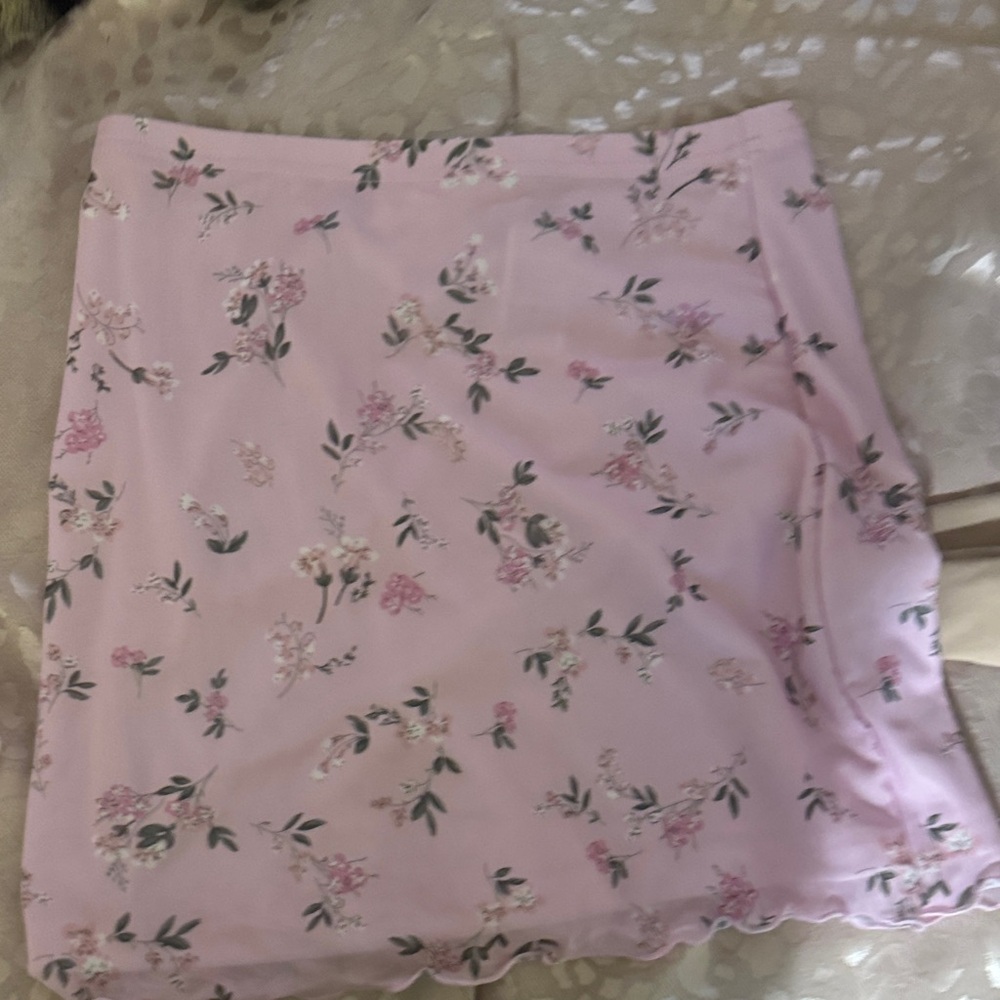 SHEIN Pink Floral Mini Skirt